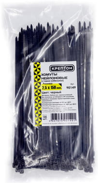 Хомуты нейлоновые КРЕПТОН 2,5х150мм черные арт. 90149
