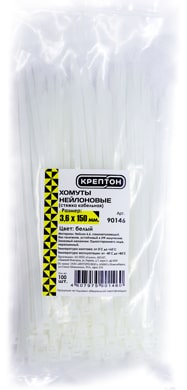 Хомуты нейлоновые КРЕПТОН 3,6х150мм белые арт. 90146